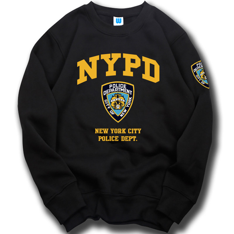 秋冬外套NYPD纽约套头圆领加绒同款休闲宽松舒适卫衣秋冬男女