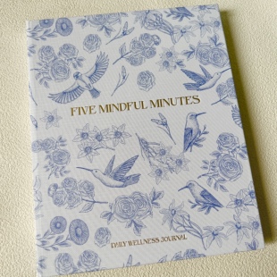 自填five mindful minutes外贸a5感恩本碎花高颜值日志本早晚日记