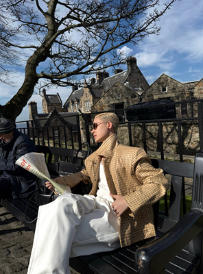 kkkk暗黑风「私服回归」设计师款蛇皮纹压花时尚高级大翻领夹克