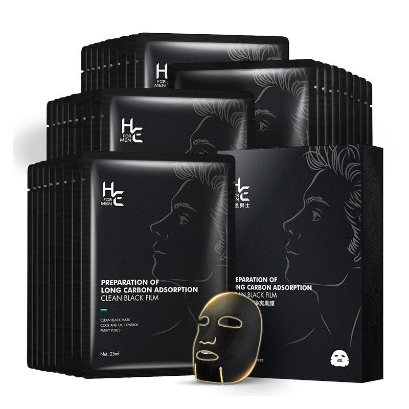 赫恩男士专用备长炭吸附净爽面膜单片补水清洁保湿控油滋养祛黑头