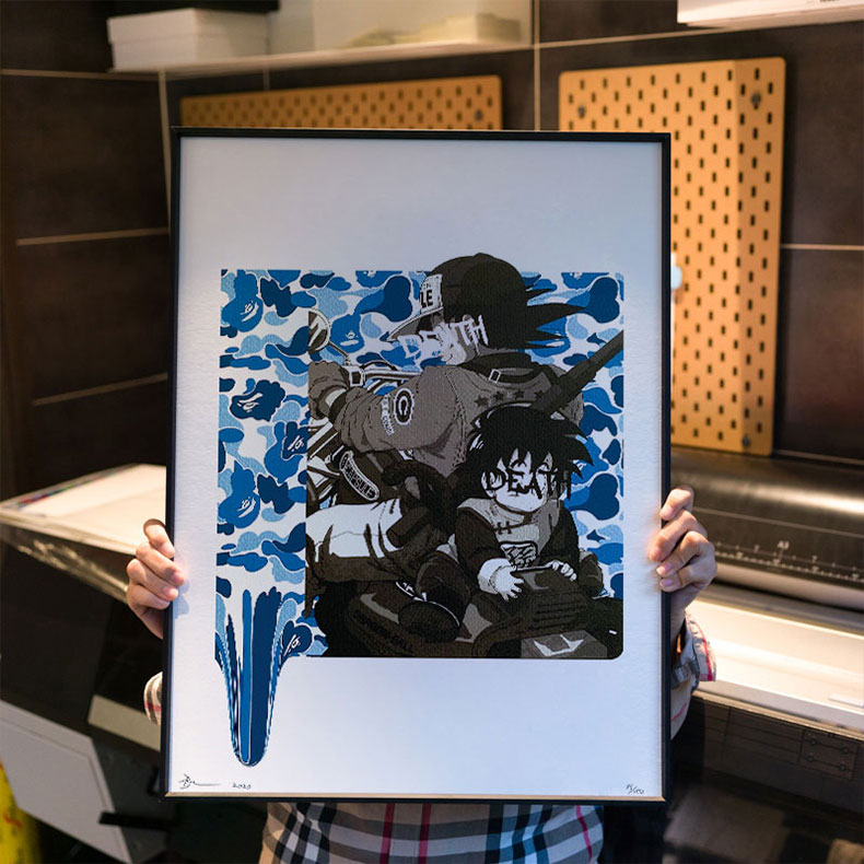 Death NYC潮牌联名七龙珠孙悟空装饰画鸟山明日漫挂画工作室版画