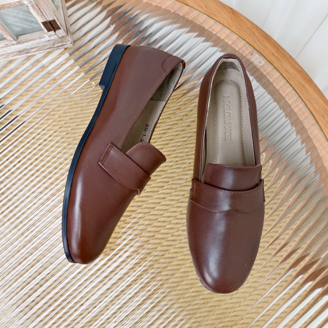 慢先森2025秋冬新款真皮乐福女鞋