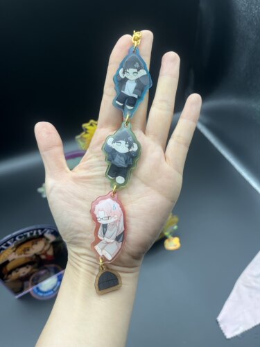 亚克力子母钥匙扣立牌亚克力串串明星周边挂件定制亚克力pp夹定制
