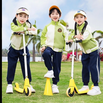 小学生班服衬衫红色公主裙大班体操毕业班春秋短袖毕业照男童纯棉