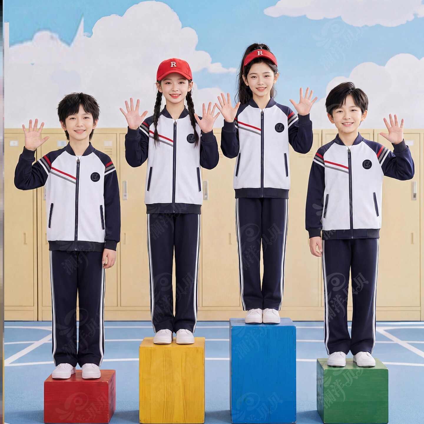 辽宁省沈阳市皇姑区中学生春秋季校服第一款儿童高中生运动班服