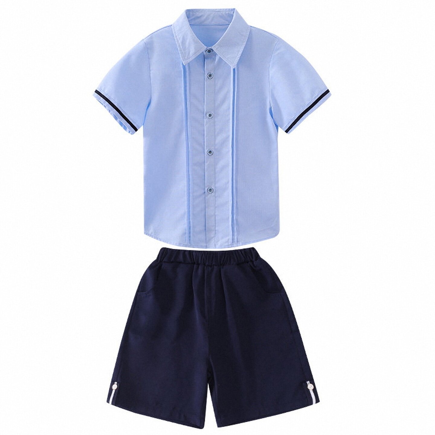 小学生班服两件套英伦风短袖白衬衫团体年级演出服百褶裙合唱西装