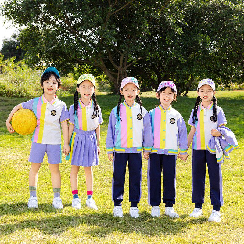 幼儿园园服运动会纯棉T恤春夏季连衣裙两件套小学生校服表演班级