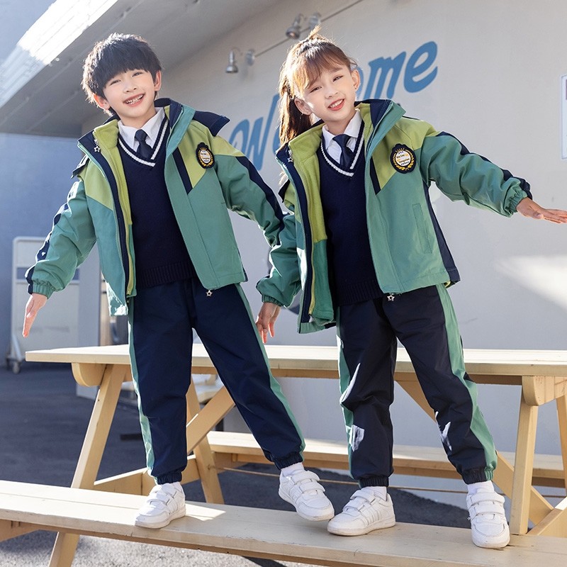 幼儿园园服春秋冬季三件套装儿童运动班服小学生校服一年级冲锋衣
