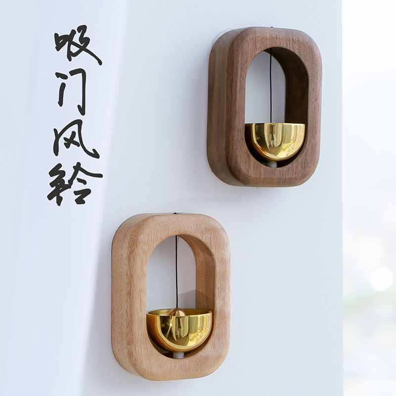 도어 흡입 바람 차임 일본어 순수 구리 자기 초인종 냉장고 스티커 선물 문 열기 알림 41MM 직경 대형 벨