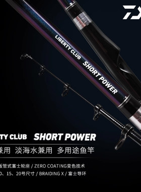 日本DAIWA达亿瓦SHORT POWER短节远投竿海竿便携式岸拋碳素手海杆