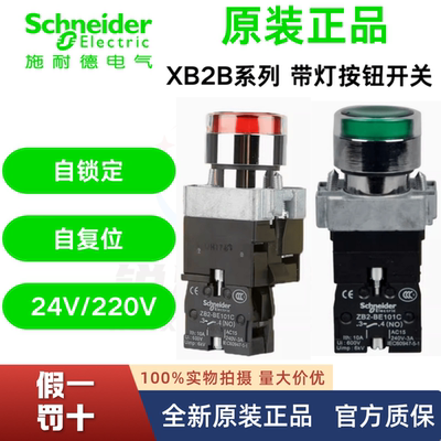 施耐德全新原装正品带灯按钮开关