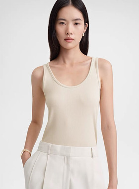 北欧tot！新款U领背心~罗纹有机棉~基础W能女款单穿打底背心