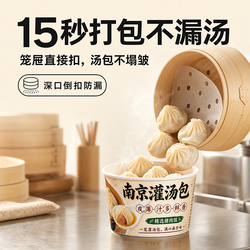 南京灌汤包专用纸碗定制logo图片