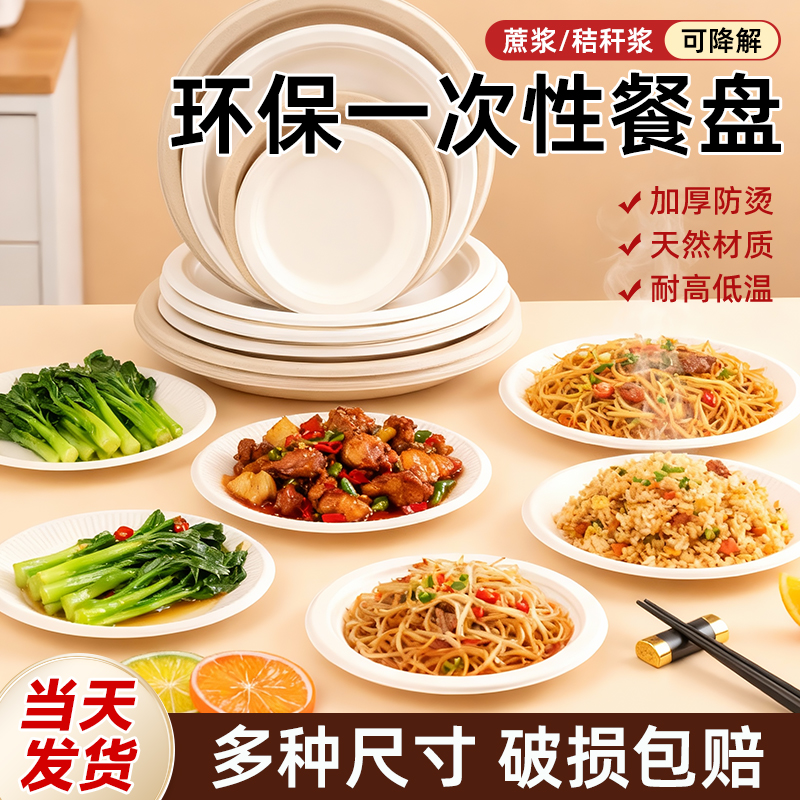 一次性盘子餐盘纸盘家用烧烤餐具
