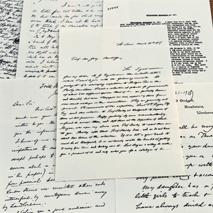 Junk 饰拍照背景素材纸 Journal复古手写英文信件水纹纸手帐拼贴装