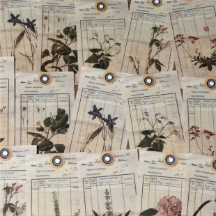 手帐拼贴装 journal 饰摆拍素材纸 junk 植物花卉书签背景纸