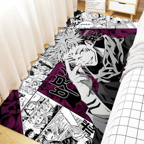 五条悟周边地垫咒术回战二次元学生宿舍卧室飘窗大面积床边毯新款
