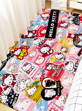 卡通三丽鸥地垫可爱少女心宿舍卧室大面积床边毯房间门口耐脏脚垫