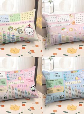 数学公式抱枕拼音换算学生午休枕头卧室床头靠枕儿童枕头套可拆洗