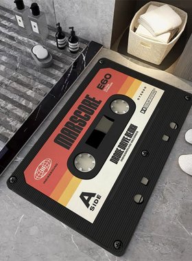 硅藻泥浴室防滑地垫个性复古卫生间吸水垫卧室客厅门口垫子耐脏