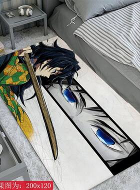 鬼灭之刃周边仿羊绒地毯动漫二次元卧室房间床边地垫阳台飘窗垫子
