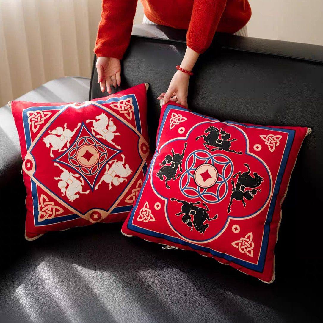 轻奢马上有福抱枕红色高级卡通床头靠垫居家沙发枕套办公室趴睡枕,居家布艺,靠垫/抱枕,淘宝优惠券,粉丝福利购,淘宝优惠卷