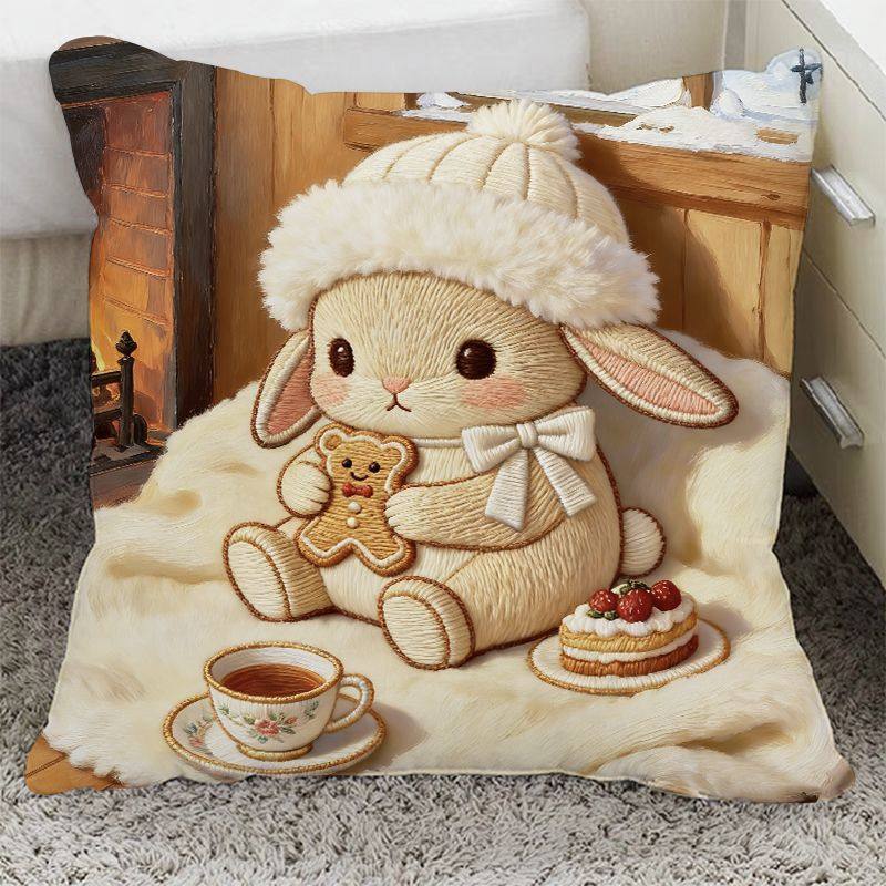 软萌小兔新款印花抱枕爆款正方形沙发房间摆件靠垫床头腰枕含芯,居家布艺,靠垫/抱枕,淘宝优惠券,粉丝福利购,淘宝优惠卷