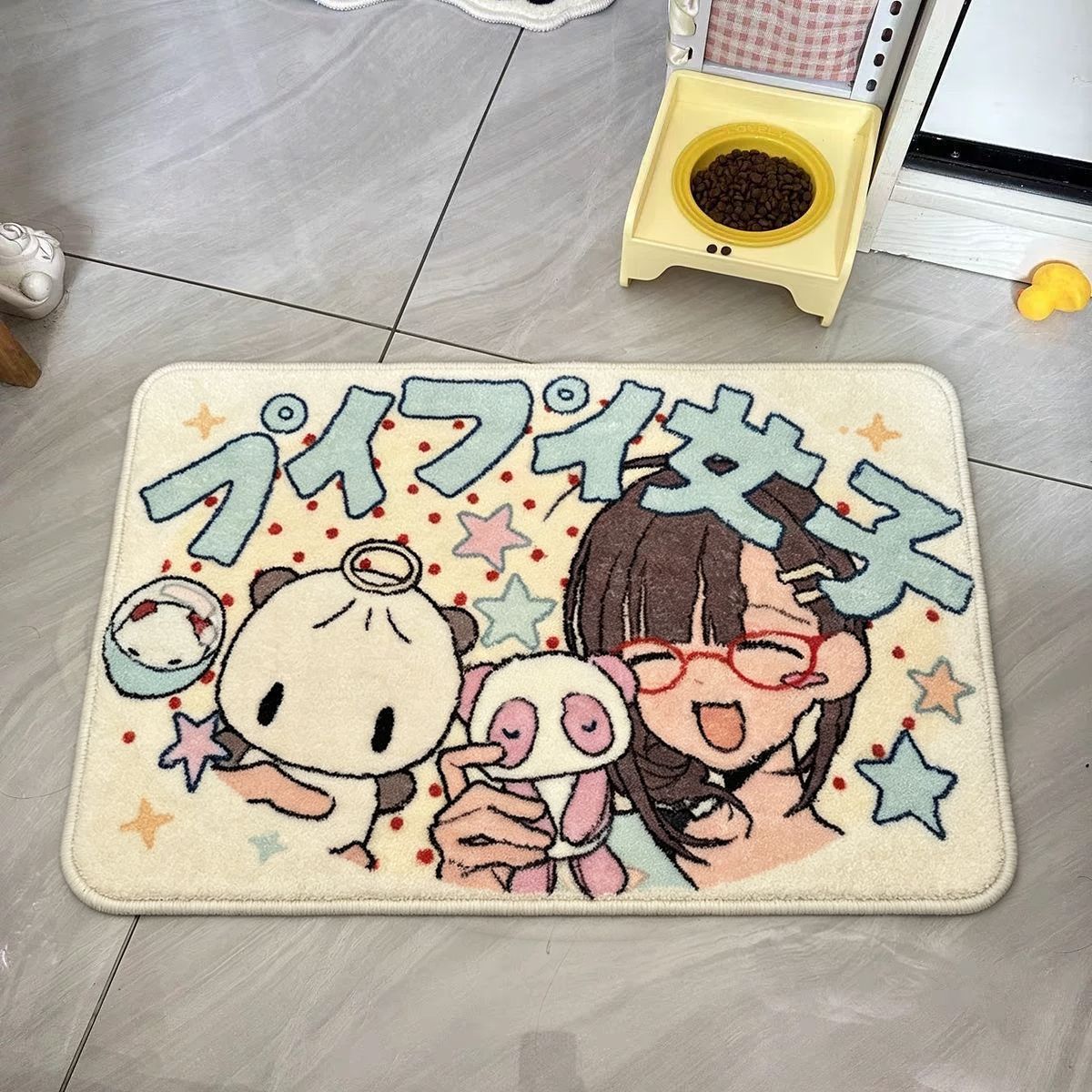 可爱卡通地毯少女心日式卧室毛绒仿羊绒床边毯茶几地垫ins防滑垫