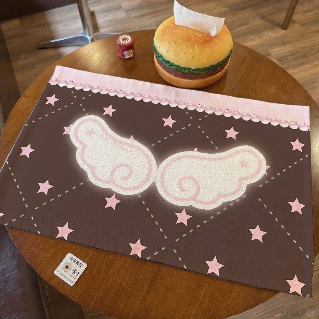 巧克力天使翅膀日系古早桌布棉麻高颜值少女心手帐背景装饰桌垫,居家布艺,办公桌垫,淘宝优惠券,粉丝福利购,淘宝优惠卷