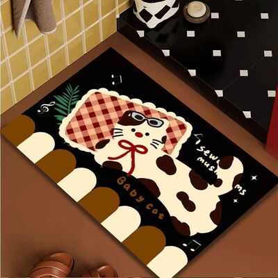 硅藻泥吸水垫ins风可爱卡通浴室地垫耐脏淋卫生间吸水脚垫可裁剪