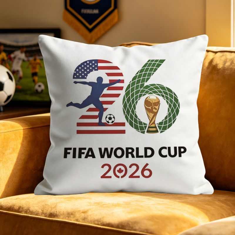 2026美加墨世界杯抱枕车载球迷体彩店酒吧看球足球主题客厅靠枕