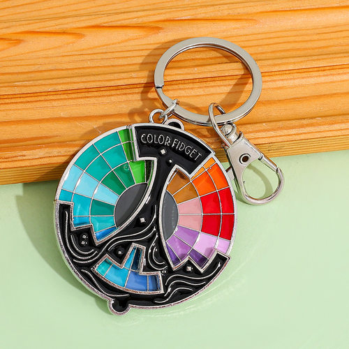 跨境Color Fidget Enamel Pin奇趣个性热销 彩色焦虑缓解旋转钥匙