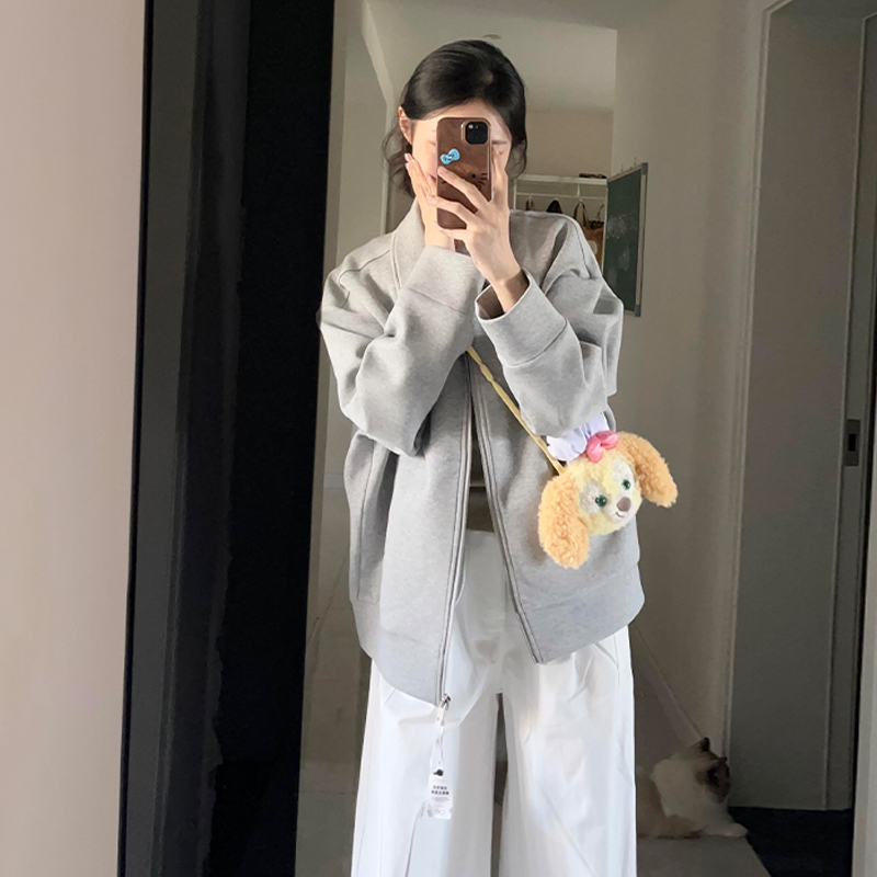 LANZISHEN秋季新款灰色卫衣