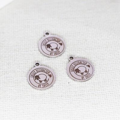 1pcsEasily distracted sheep很容易分心的羊激光雕刻 不锈钢饰品