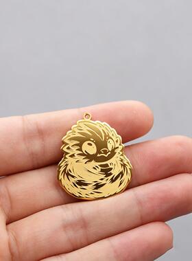 1pcs热销创意 动物恐龙 防御形态龙宝宝不锈钢吊坠 DIY饰品配件