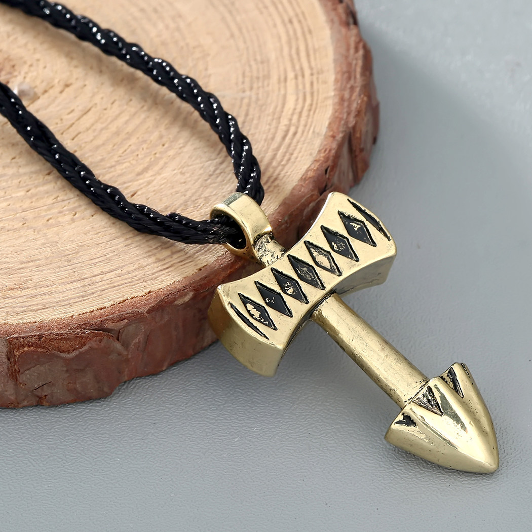 chereda 复古古青铜古银色箭头吊坠项链 男士斯拉夫项链ebay热销