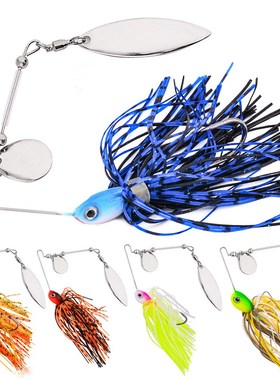 胡须佬路亚假饵 7G 10G流苏Spinnerbait金属亮片防挂底仿生鱼饵