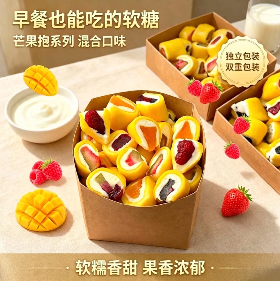 固体杨枝甘露芒果抱桃芒果干