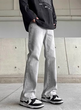 美式微喇复古牛仔裤