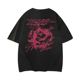 T恤 高街复古背面烟雾玫瑰晕染印花纯棉短袖 XUT 美式