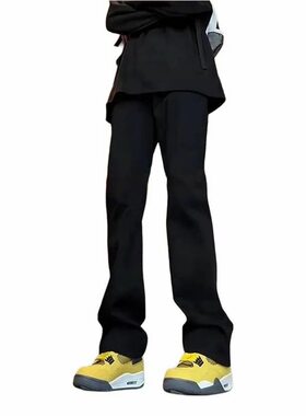 美式复古废土风微喇牛仔裤