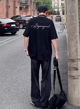 美式复古高级感痞帅短袖T恤 nd340