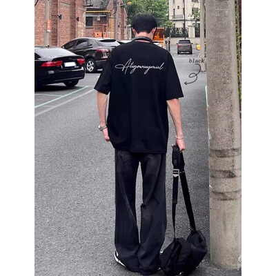 美式复古高级感痞帅短袖T恤 nd340