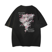 风气候字母印花美式 高街短袖 T恤 樱花风暴季 男女同款