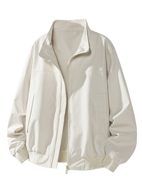 经典美式基础款百搭外套男女同款复古版型立领夹克