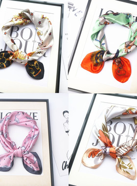 春假旅游薄款60X60cm小方巾女丝巾秋冬百搭韩版妈妈围巾活动礼品