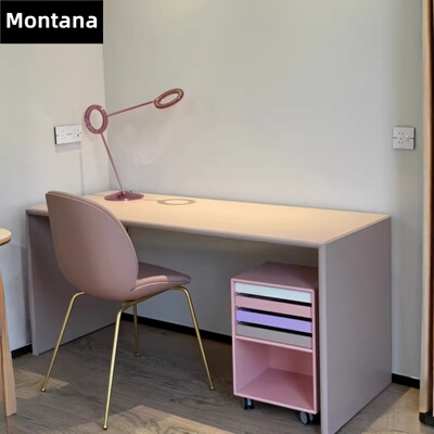 Montana斗柜梳妆台一体多巴胺定制书桌储物柜床尾卧室柜书桌化妆