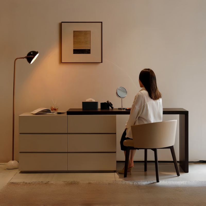 梳妆台斗柜一体化妆桌极简书桌