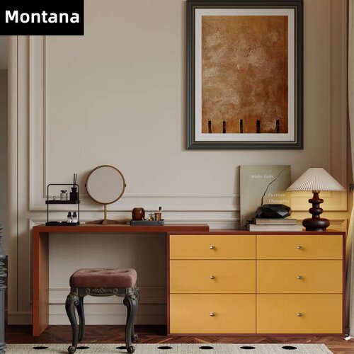 Montana 中古奶油风梳妆台斗柜一体卧室现代简约床尾柜收纳化妆桌