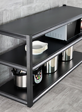 厨房置物架落地微波炉烤箱碳钢收纳架50x30 60x35 70x40 80x45cm